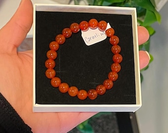 Carneool armband, vitaliteit, vertrouwen, moed, eigenwaarde, angst loslaten, helende kristallen, kralenarmband carneool, handgemaakt