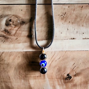 Evil Eye Protection Necklace, Evil Eye Jewelry, Evil Eye Black Obsidian Protection Necklace, Healing Crystal Jewelry, Protection Jewelry