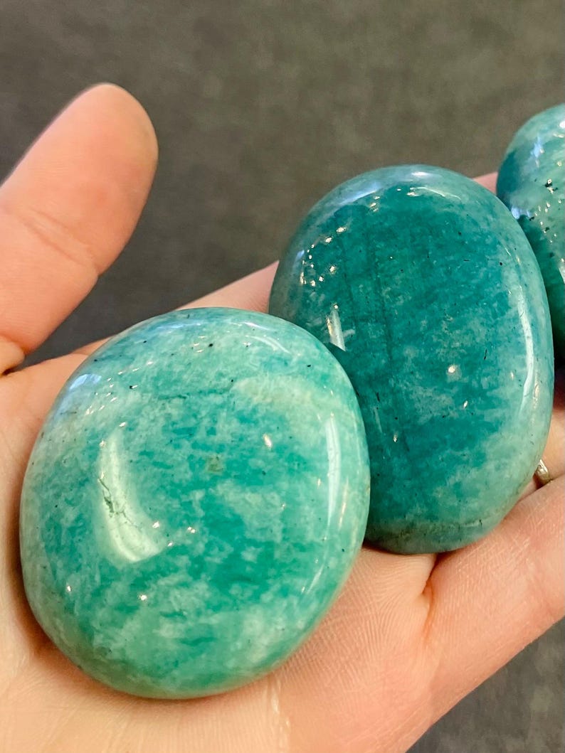 Amazonite Palm Stone, Vibrant Blue Amazonite, Crystal for Authentic ...