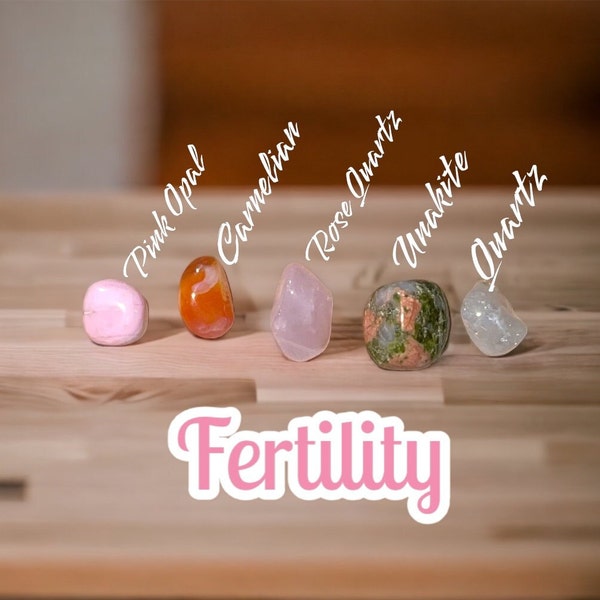 Fertility Crystal Set, Powerful Fertility Crystals for Women, Fertility Help, Healing Crystal Set, Help with Conceiving, Baby Luck