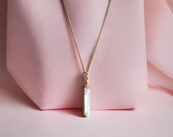 Kleine engel Aura kwarts ketting, helende kristallen ketting, helende edelstenen, manifestatie