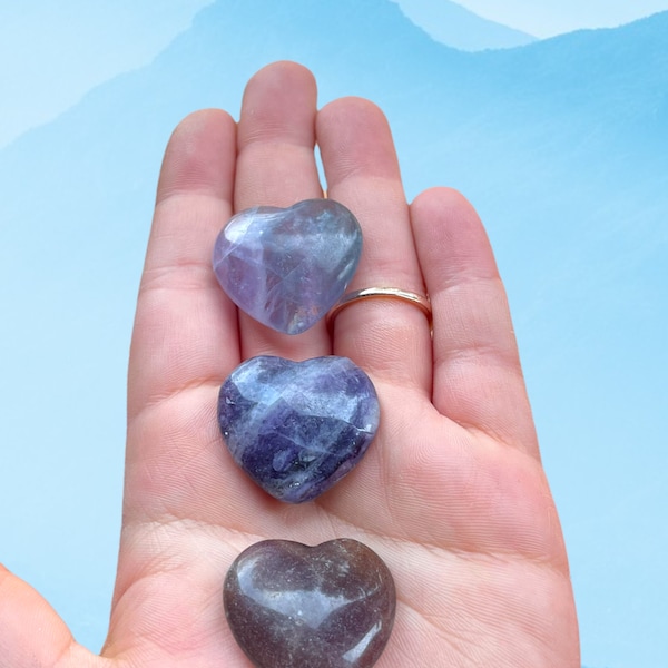 1 Fluorite Pocket Crystal, Heart Shaped Fluorite, Purple Fluorite, Fluorite for Happiness