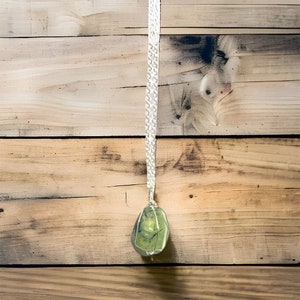 Genuine Prehnite Necklace, Wire Wrapped Prehnite, Wire Wrapped Crystals, Grade A Prehnite, Natural Healing