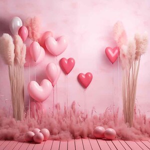Valentine’s Day Digital Backdrop – Pink Love Blossom