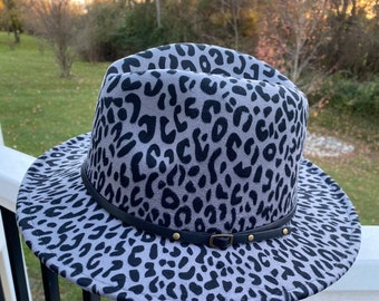 Leopard Print | Panama Fedora Hat  | Trendy Accessories | Gifts | Stylish Hats | Unique Gifts