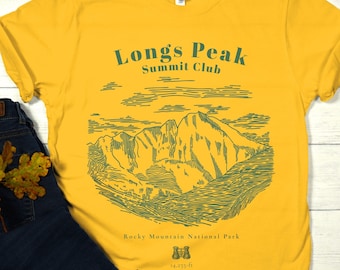 Longs Peak Summit Club T-Shirt | Hiking Lover Shirt | Rocky Mountain National Park Shirt | Peak Bagger Shirt | Mountain Hiking Lover Gift