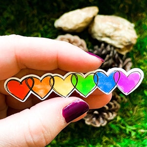 Rainbow Hearts Sticker, Sticker for Diversity and Inclusion, Car Decals for LGBTQ, Laptop Decals, lgbtq+ sticker for laptop, tumbler sticker