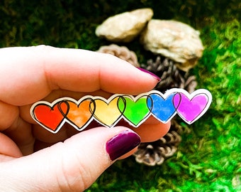 Rainbow Hearts Sticker, Sticker for Diversity and Inclusion, Car Decals for LGBTQ, Laptop Decals, lgbtq+ sticker for laptop, tumbler sticker
