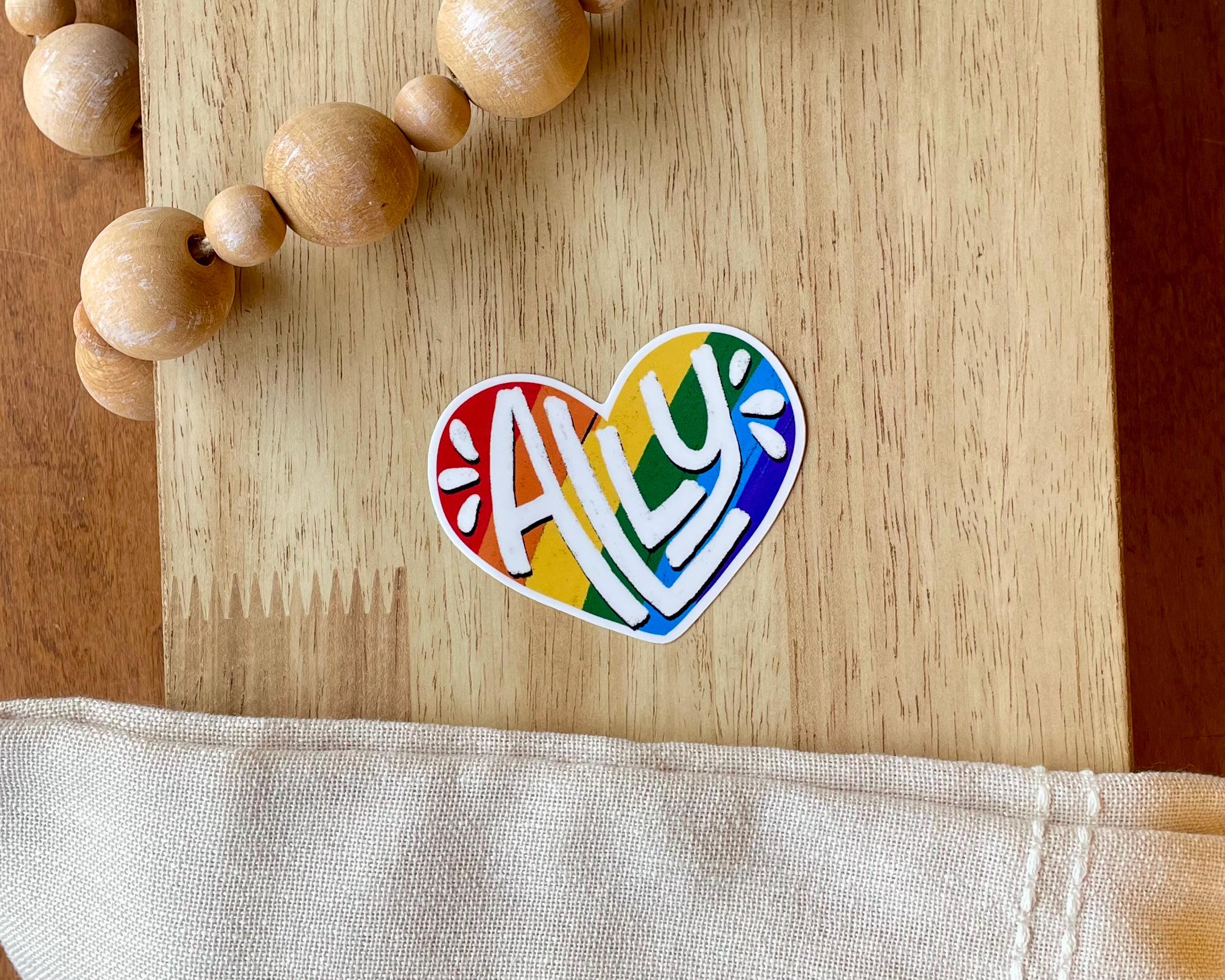 Ally Rainbow Sticker, PRIDE Sticker for Diversity and Inclusion, Car ...
