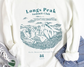 Longs Peak Summit Club Sweatshirt | Hiking Lover Shirt | Rocky Mountain National Park Shirt | Peak Bagger Shirt | Mountain Hiking Lover Gift