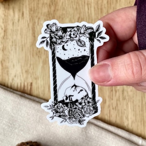Ewiger Schädel Aufkleber, Schädel und Knochen illustriert Aufkleber, Memento Mori Decor, Kuriositäten und Kuriositäten Geschenk, Kuriositäten Dekor