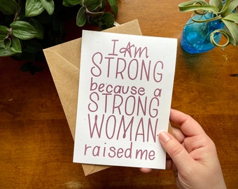 Female Empowerment Mother's Day Card, Hand illustrated Card, Blank A7 Card
