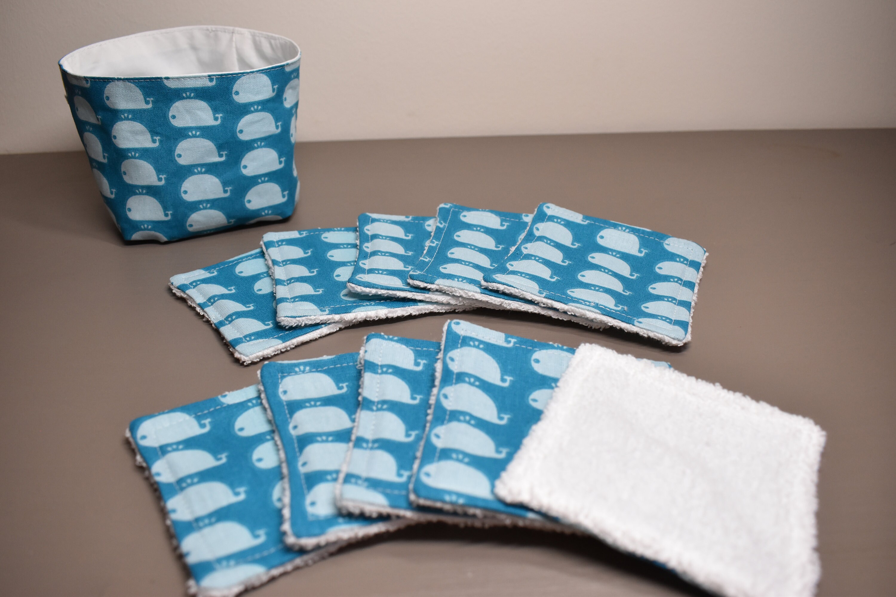 10 Waschtücher für Babys mit seinem reversiblen Ablagekorb auf | Etsy