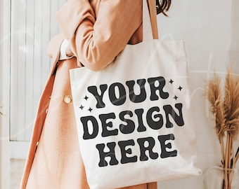 Canvas Tote Bag Mockup, Bohemian Style Canvas Tote Bag Mockup,Print on Demand Canvas Tote Mock, Lifestyle Canvas Tote Bag Mockup Realistic