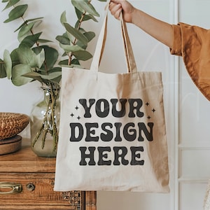 Canvas Tote Bag Mockup, Modern Canvas Tote Mockup  Premium Canvas Bag Mock  Canvas Tote Lifestyle Mockup, Customizable Canvas Tote Mock