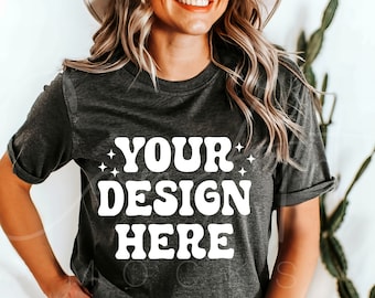 BC Dark Heather Grey Mockup Bella Canvas Dark Heather T-Shirt Mock Dark Heather Grey Bella Canvas 3001 Bella Canvas Heather Shirt Template