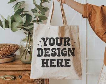 Canvas Tote Bag Mockup, Modern Canvas Tote Mockup  Premium Canvas Bag Mock  Canvas Tote Lifestyle Mockup, Customizable Canvas Tote Mock