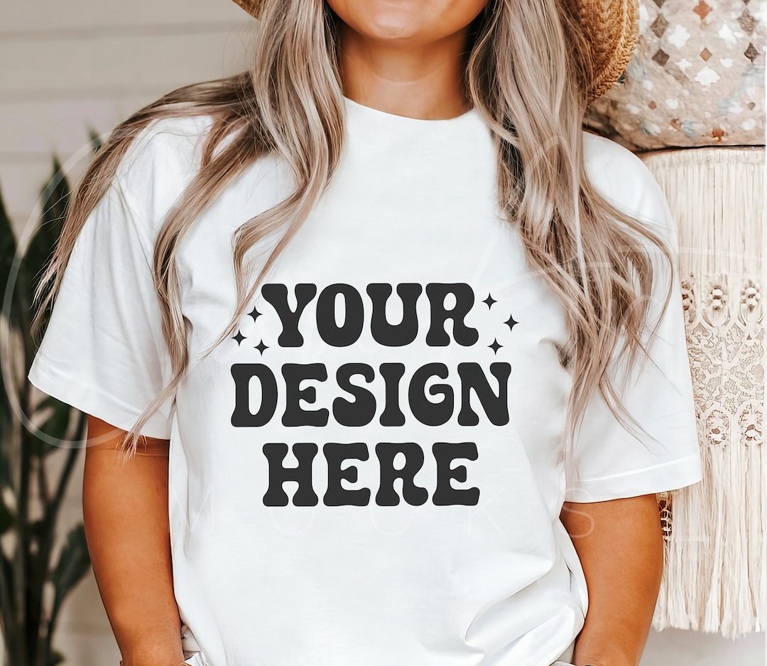 Bella Canvas White Mockup, Woman Model Mockup, Bella White Tee Mock ...