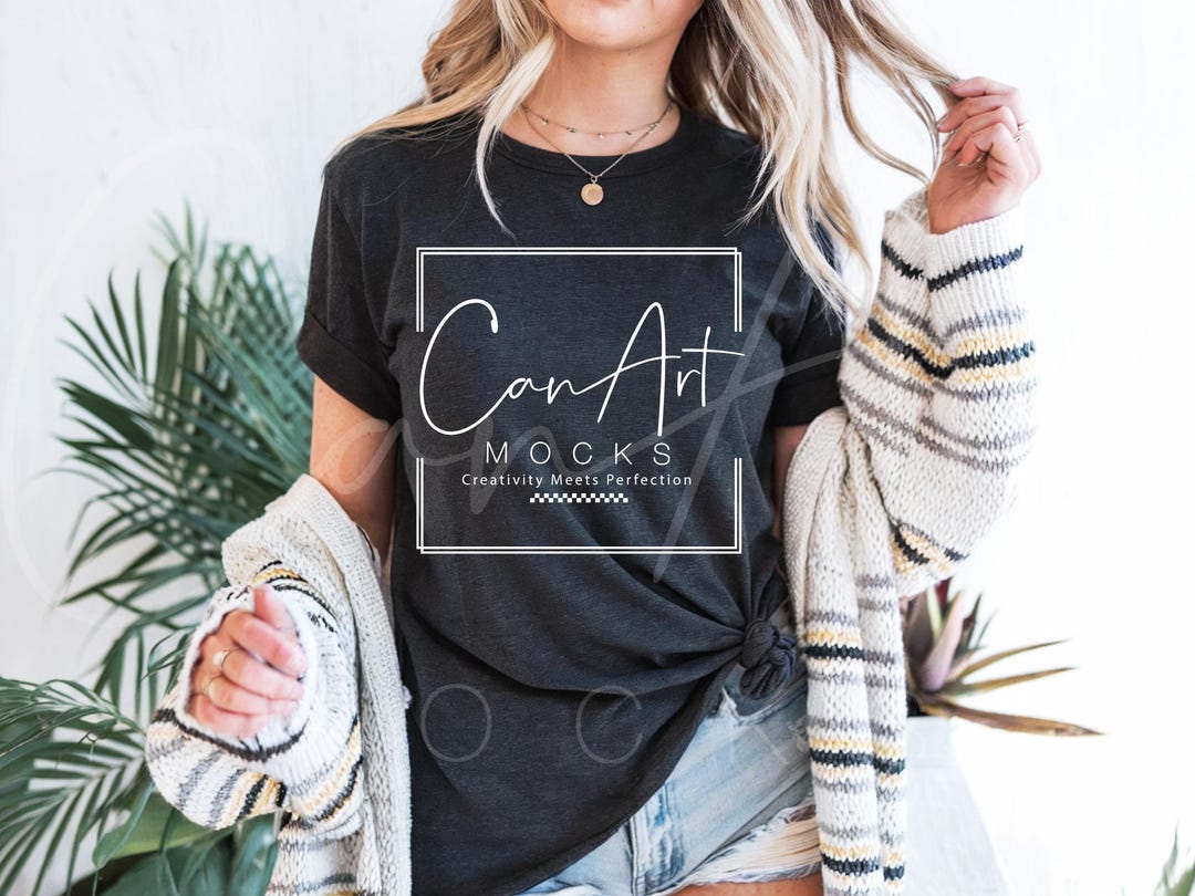 Bella Canvas 3001 Dark Grey Heather T-shirt Mockup, BC 3001 Mockup ...