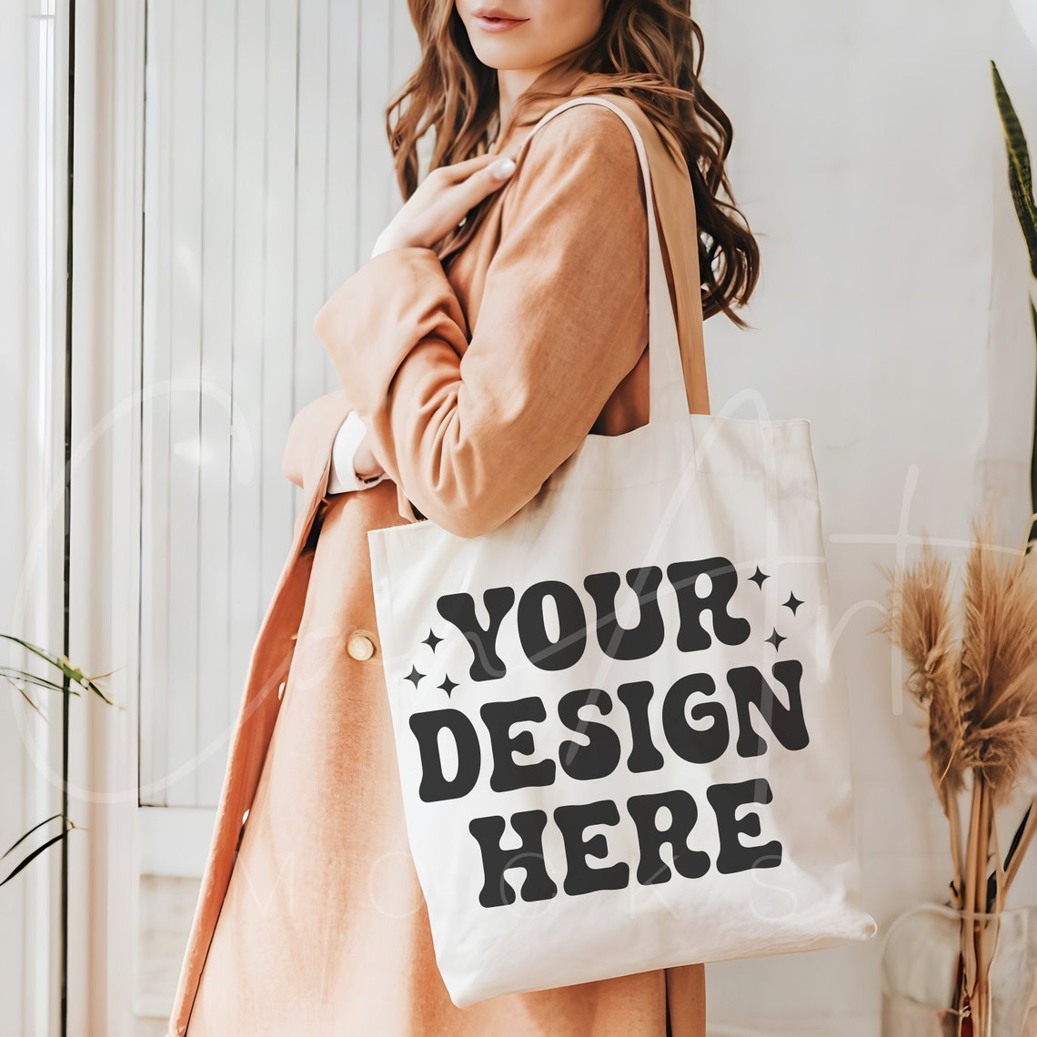 Canvas Tote Bag Mockup, Bohemian Style Canvas Tote Bag Mockup,print on
