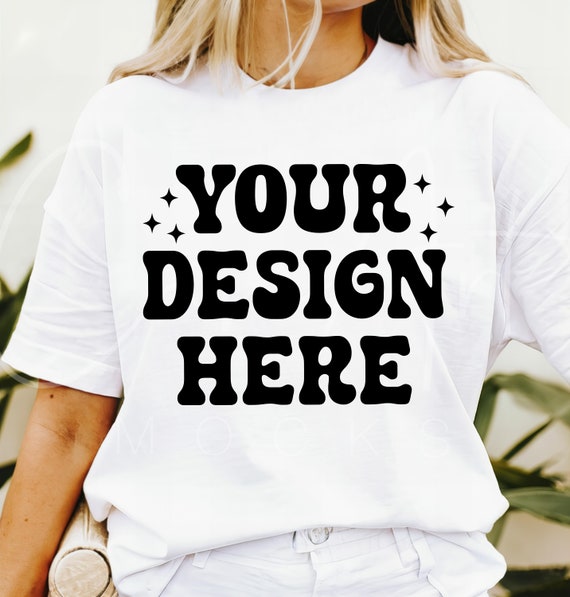 White T-Shirt Mockup, Gildan 5000 White Mockup, Blank White Tee Shirt Mockup, Print On Demand, High Quality Mockup Template, Casual T-Shirt