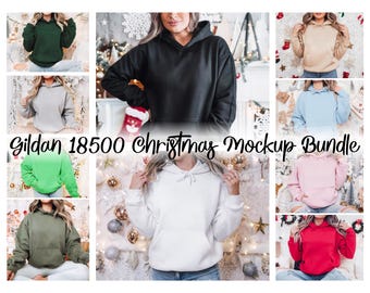 Gildan 18500 Mockup Bundle, Hoodie Sweatshirt Mockup Bundle Print On Demand, Apparel Mockup Bundle, Gildan Mockup Bundle Instant Download