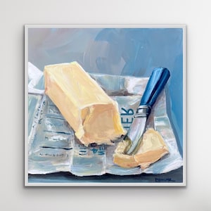 Butter Painting l Food Art Print l Kitchen Wall Decor l Still Life Artwork l Culinary Art Painting l Whimsical Food Illustration l Retro Art
