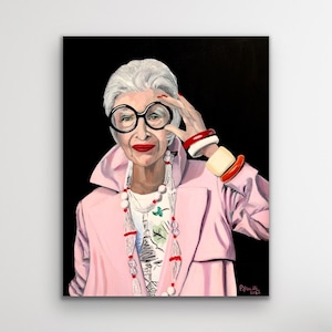 Iris Apfel Giclee Print l Fashion Icon l Iris Apfel Glasses l Iris Apfel Jewelry l Iris Apfel Art l Home Design l Colorful Artwork