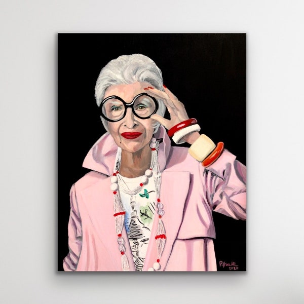 Iris Apfel Giclee Print l Fashion Icon l Iris Apfel Glasses l Iris Apfel Jewelry l Iris Apfel Art l Home Design l Colorful Artwork