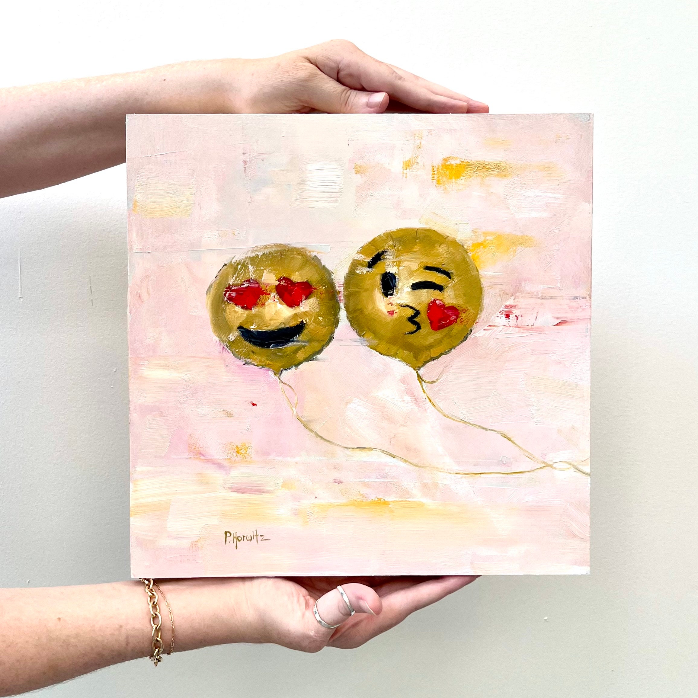 12x12 Inch Oil Painting Original Oil Painting Emoji Etsy