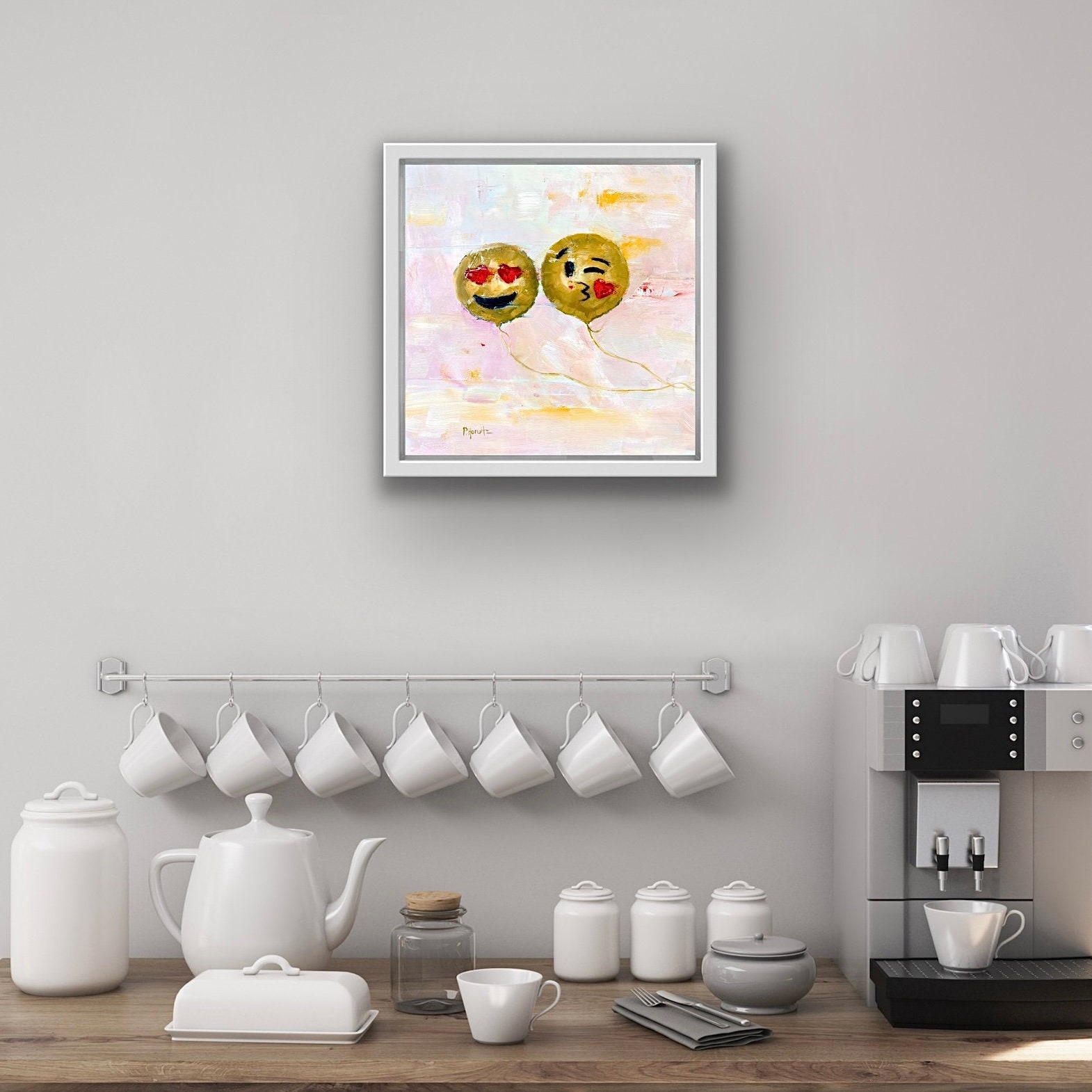 12x12 Inch Oil Painting Original Oil Painting Emoji Etsy