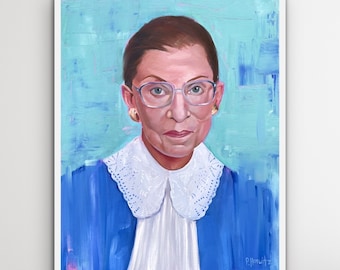 RBG Glicée Print, Portrait Painting, Ruth Bader Ginsberg Artwork, Female Icon, Home Decor, Influential People, Inspirational Female