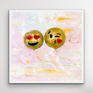 Emoji Balloons Giclée Print: Bright Contemporary Art