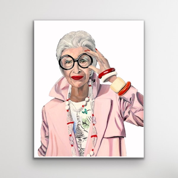 Iris Apfel Giclee Print l Fashion Icon Iris Apfel l Iris Apfel Glasses l Home Decor l Colorful Art l Colorful Artwork l Design Art