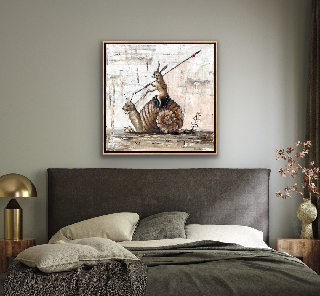 Medieval Rabbit Riding Snail Giclee Print: Pattie Horwitz Artwork - Etsy