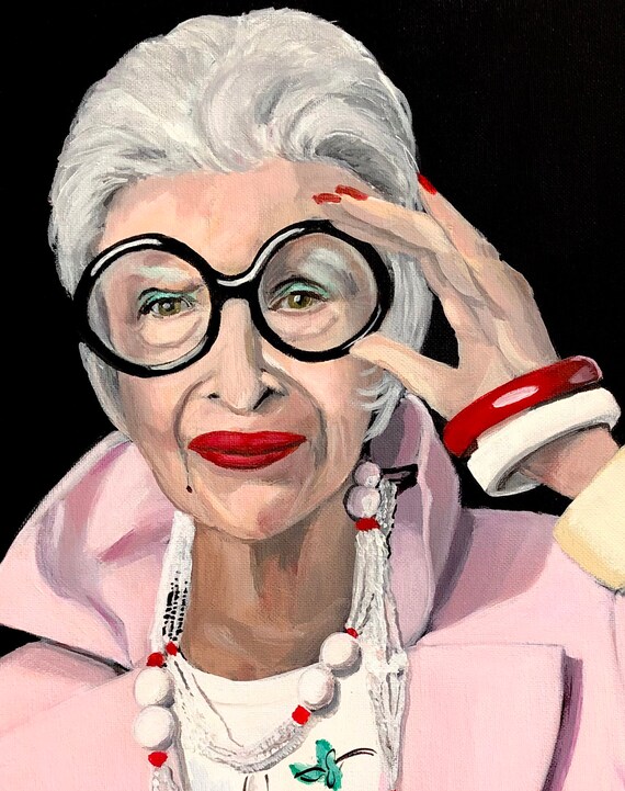 Iris Apfel Giclee Print L Fashion Icon L Iris Apfel Glasses L Iris