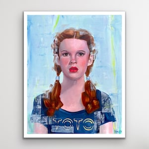 Dorothy Judy Garland Giclee Print l Wizard of Oz Theme Art l Judy Garland Print l Movie Star Icon l Dorothy and Toto Art l Dorothy Print