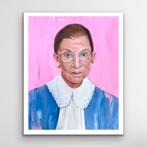 RBG Portrait Giclee Print: Ruth Bader Ginsberg, Strong Woman Art
