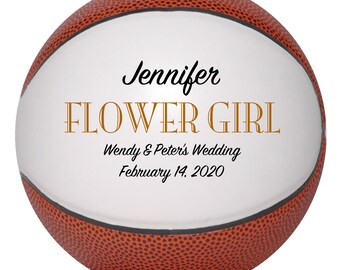 Wedding Keepsake Personalized Custom Flower Girl Wedding Basketball Gift Wedding Anniversary Wedding Favours