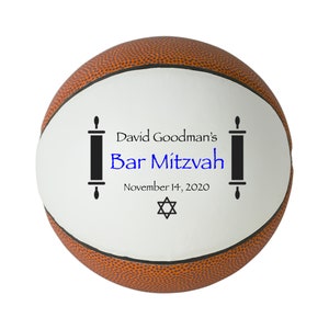 Bar Mitzvah, Bat Mitzvah Basketball Gift, Bar Bat Mitzvah Keepsake, Personalized Basketball, Custom Basketball for him or her, Jewish Gift