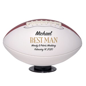 Personalized Custom Best Man Wedding Football Gift, Wedding Keepsake, Wedding Anniversary, Wedding Favours