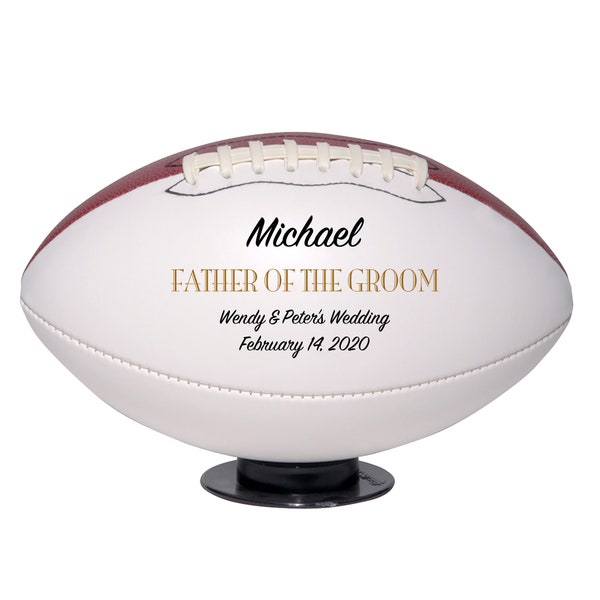 Personalized Custom Father of the Groom Wedding Football Gift, Wedding Keepsake, Wedding Anniversary, Wedding Favours