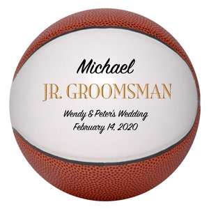 Personalized Custom Jr. Groomsman Wedding Basketball Gift, Wedding Keepsake, Wedding Anniversary, Wedding Favours