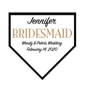 Personnalisé custom Bridesmaid Wedding Baseball Softball Home Plate Plaque Cadeau, Souvenir de mariage, Anniversaire de mariage, Favoris de mariage