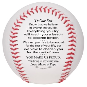 To Our Son Baseball, Personalized Baseball from Mom and Dad, Custom Baseball Birthday Gift, Personalized Baseball Graduation Wedding Gift,