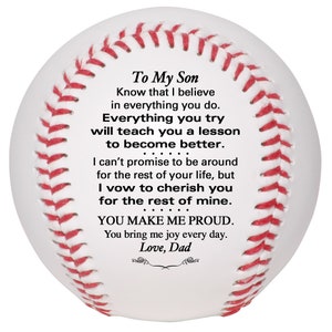 To My Son Baseball, Personalized Baseball from Mom or Dad, Custom Baseball Birthday Gift, Personalized Baseball Graduation Wedding Gift,