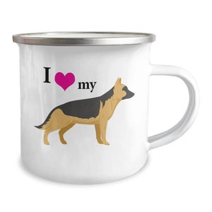 German Shepherd Camping Mug - I love my German Shepherd 12 oz Campfire Mug - German Shepherd Mom Gift - German Shepherd Dad Gift