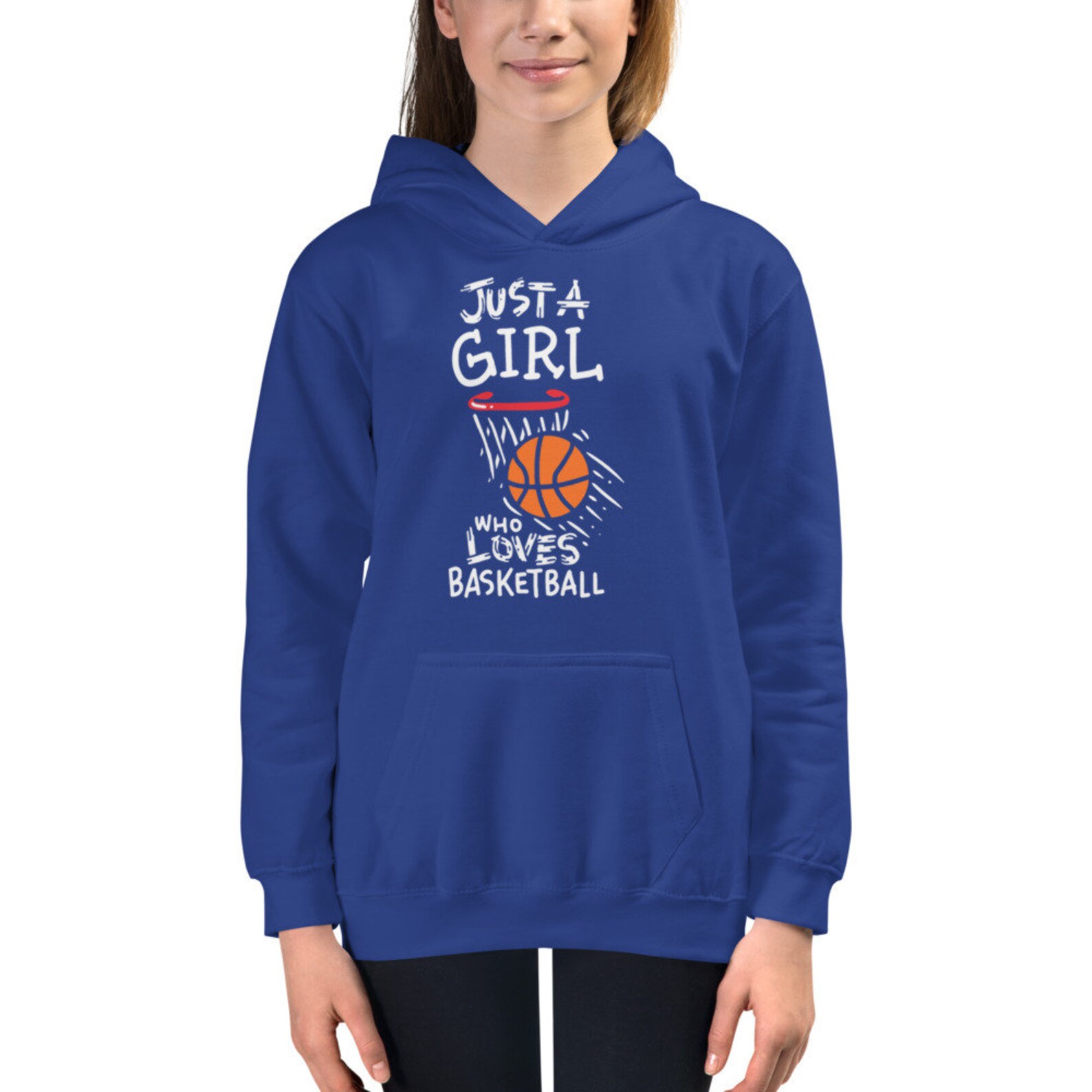 Just a girl who loves basketball youth hoodie Basketball Etsy