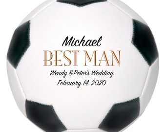 Personalized Custom Best Man Wedding Soccer Ball Gift, Wedding Keepsake, Wedding Anniversary, Wedding Favours