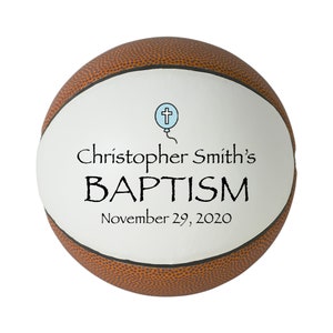 Baptism Basketball Gift, Baptism Keepsake, Personalized Basketball for him or her, Unique Baptism Gift, Christening Gift, Godparents Gift